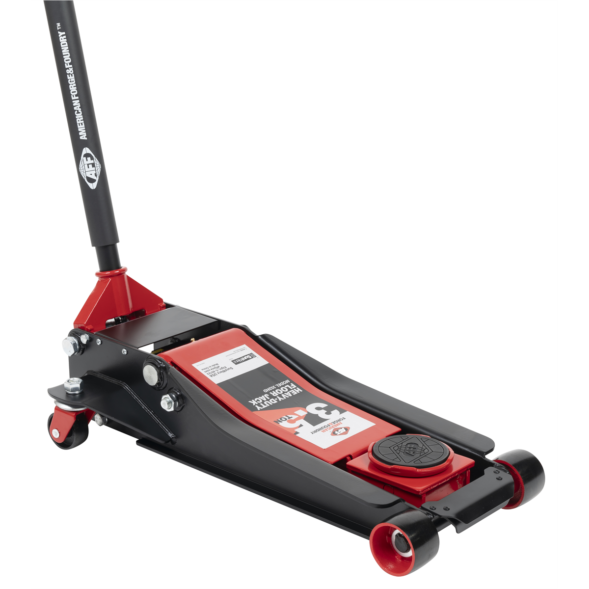 American Forge & Foundry Service Jack - 3.5 Ton Capacity - Lightning™ Lift - Short Chassis - 2 pc Handle - 3.75" Min H to 20.5" Max H - Heavy Duty