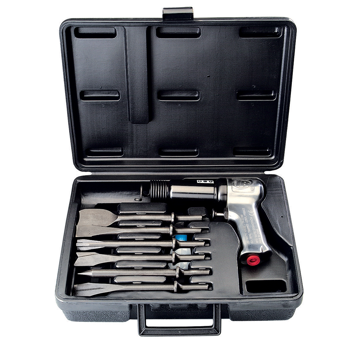 Ingersoll Rand Super Duty Air Hammer Kit, 3000 BPM, 2-9/32" Stroke, 3/4" Bore, Includes Carrying Case and Six Assorted Chisels