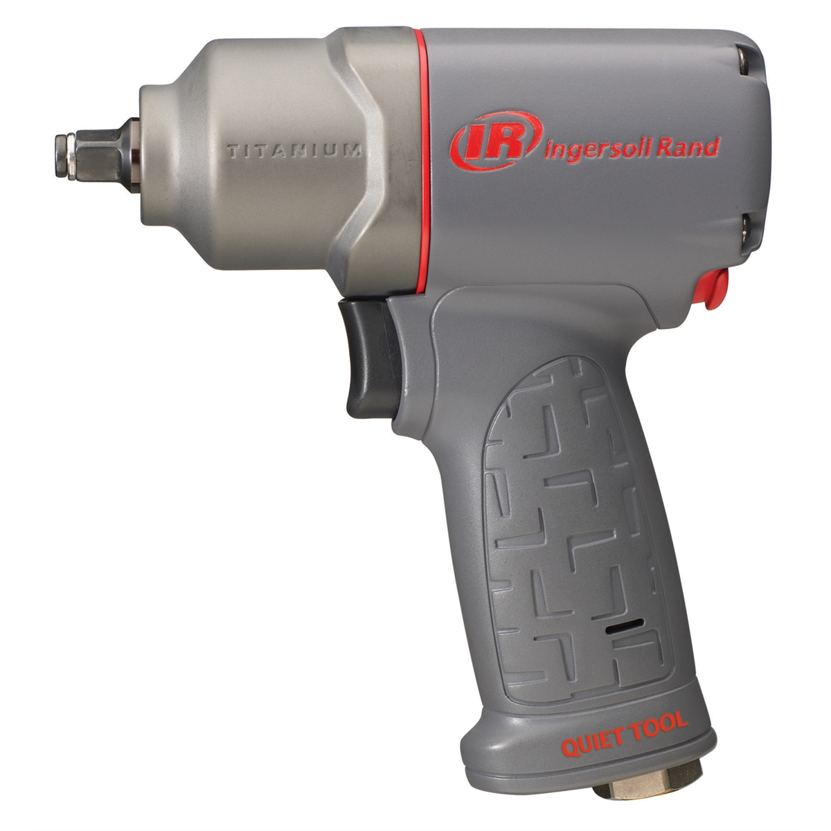 Ingersoll Rand 3/8 Inch Air Impact Wrench, Quiet, 300 ft-lb Torque, Titanium Hammercase, Friction Ring Retainer, Pistol Grip