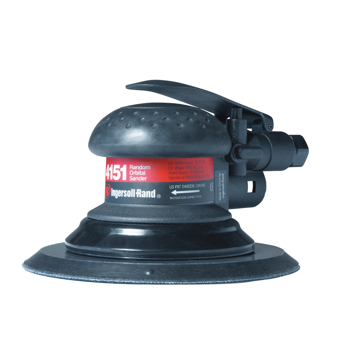 Ingersoll Rand 6" Random Orbital Air Sander, Vinyl Pad, 12,000 RPM, 0.2 HP