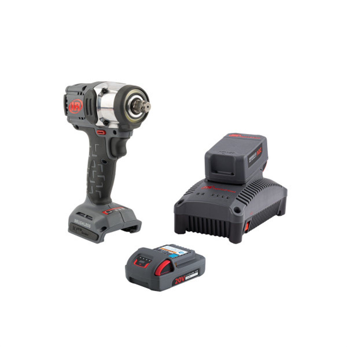 Ingersoll Rand 20V 1/2 Cordless Inch Impact Wrench - 2-Battery Kit and Charger