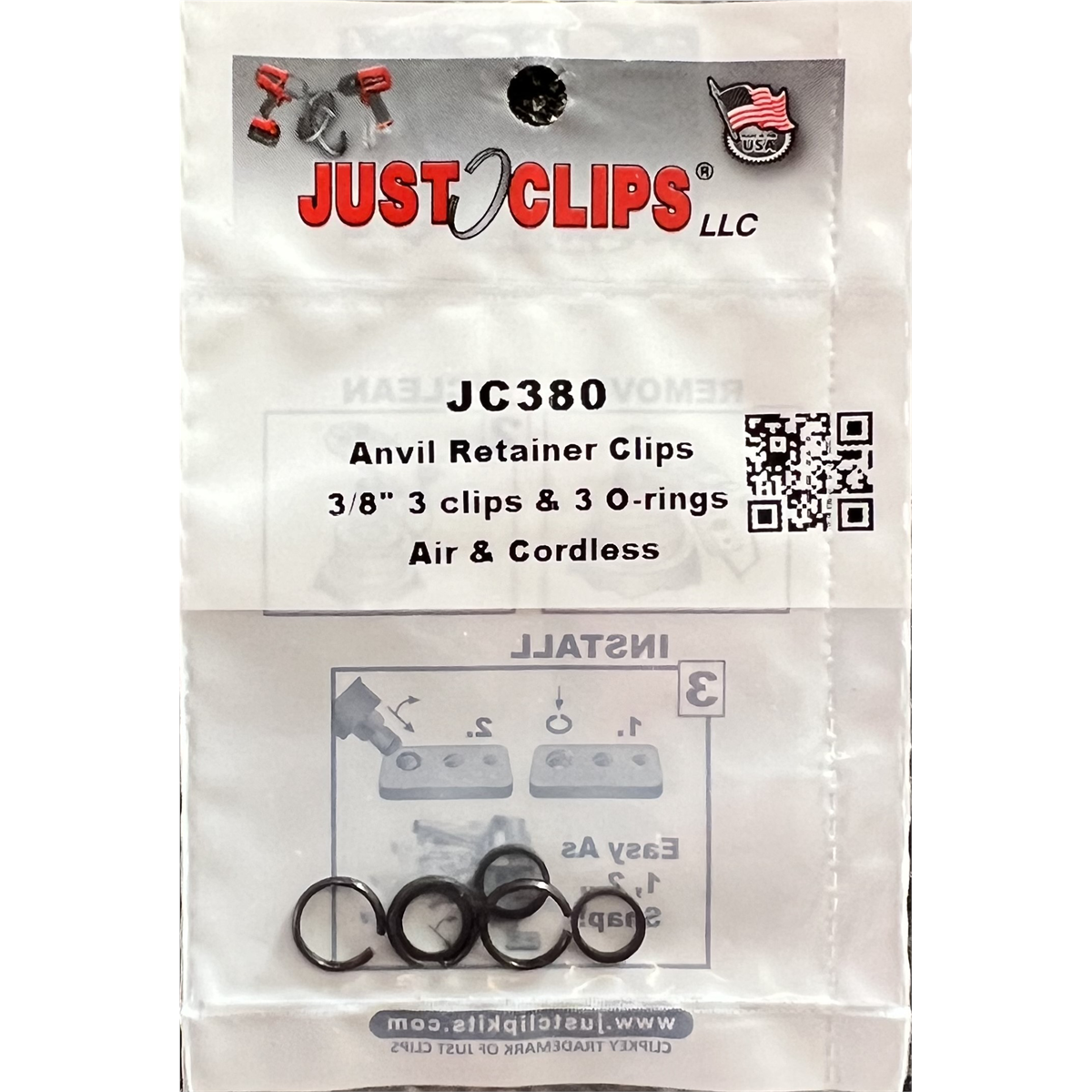 Just Clips 12PACK 3/8 ANVIL RETAINER CLIP REFILL KIT
