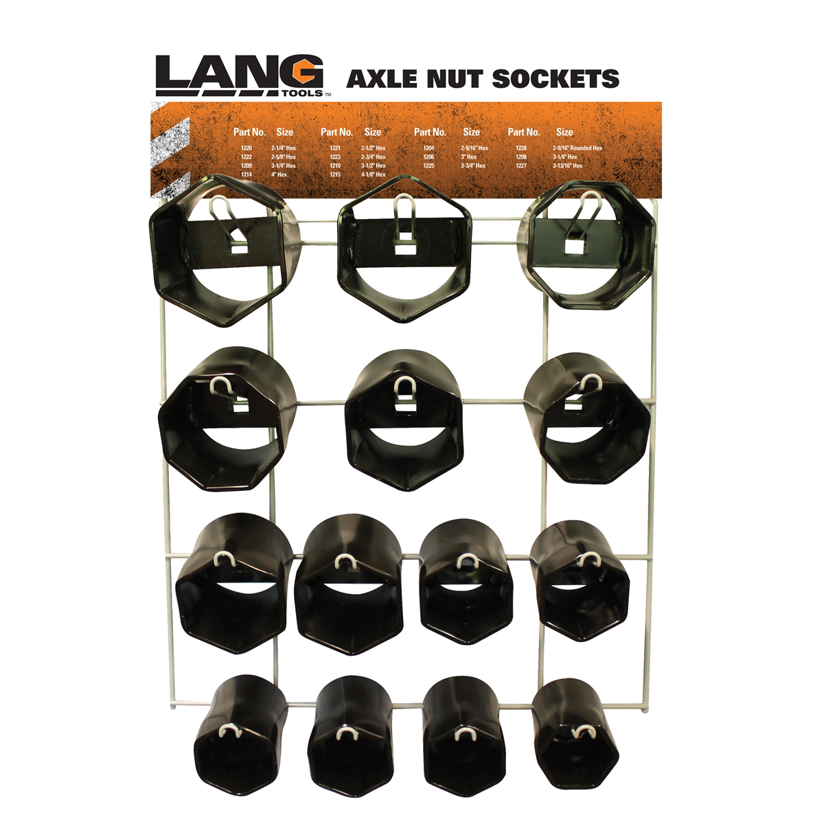 Lang Tools (Kastar) 14PC Axle Nut Display