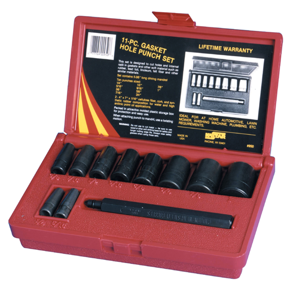 Lang Tools (Kastar) 11PC GASKET HOLE PUNCH SET