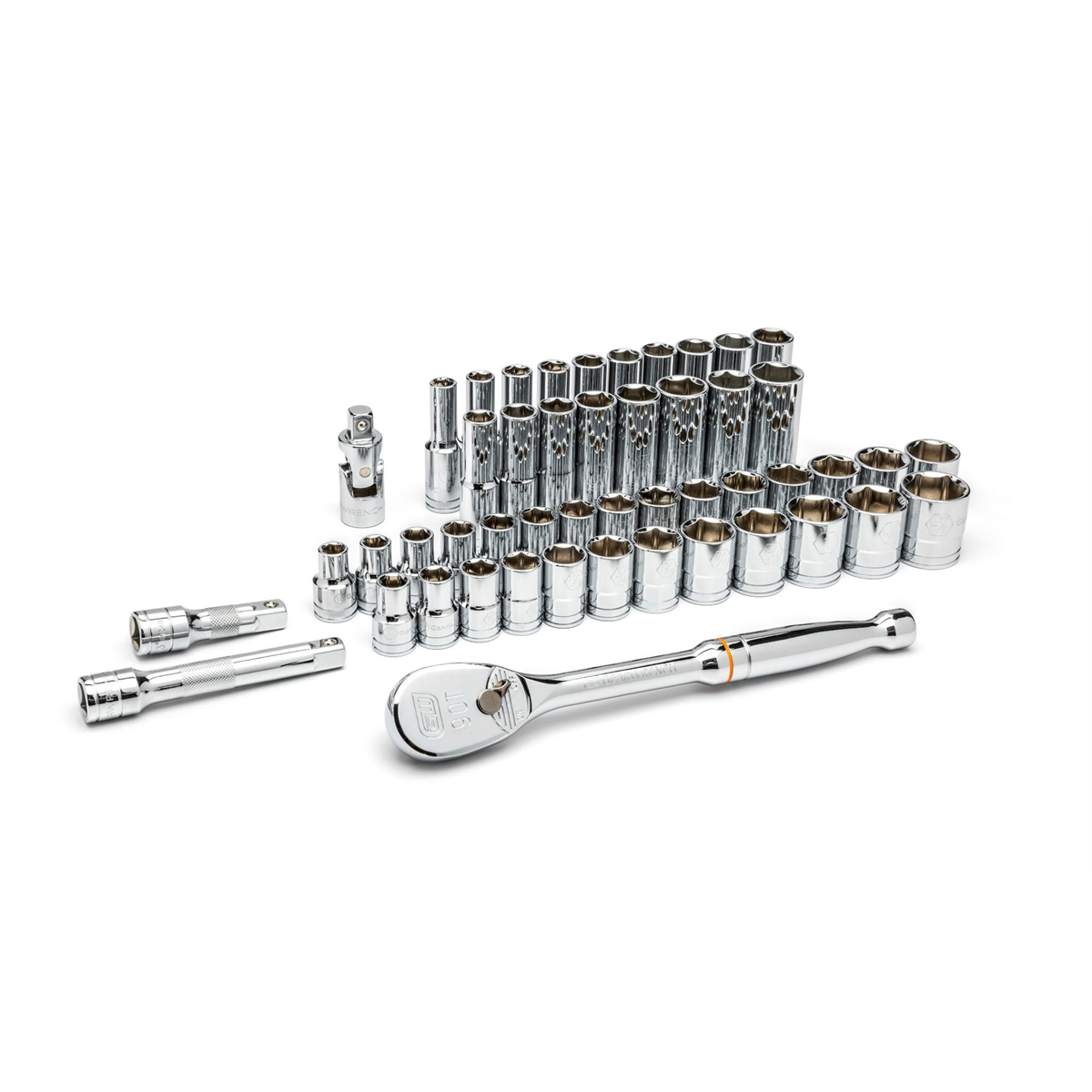 GearWrench 49 Piece 1/2 Inch Drive 6 Point Standard & Deep SAE/Metric Mechanics Tool Set