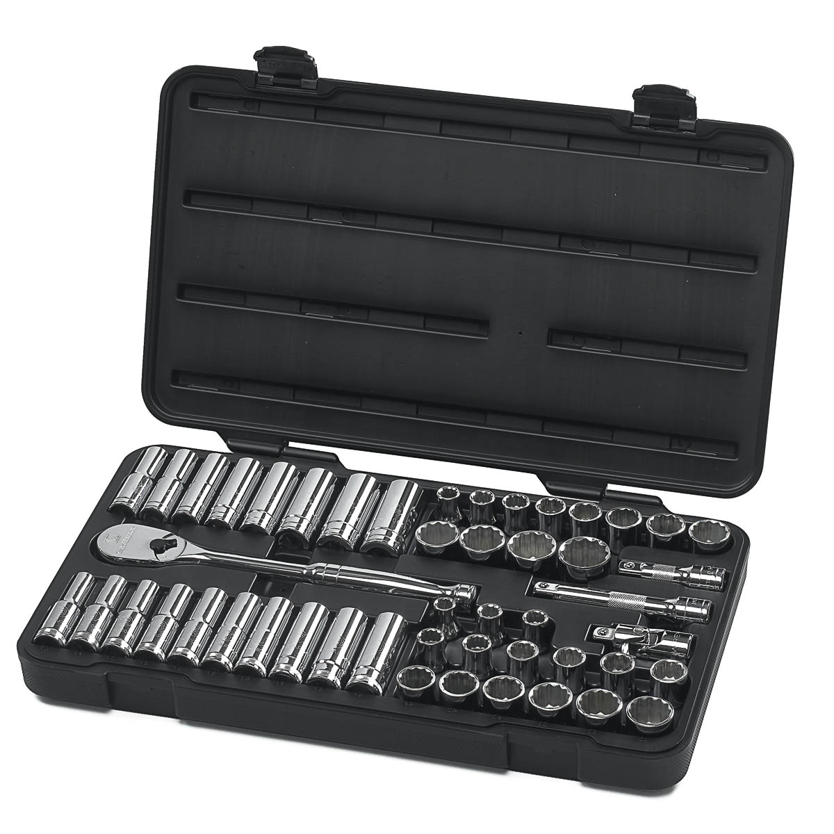 GearWrench 49 Piece 1/2 Inch Drive 12 Point Standard & Deep SAE/Metric Mechanics Tool Set