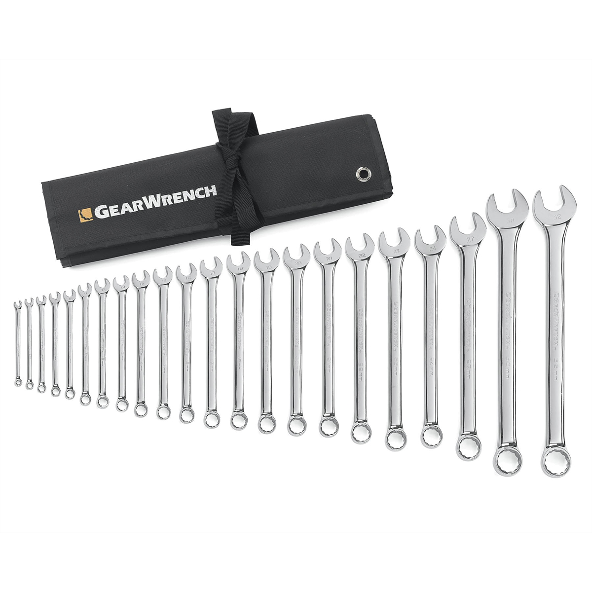 GearWrench 22 Piece 12 Point Long Pattern Combination Metric Wrench Set