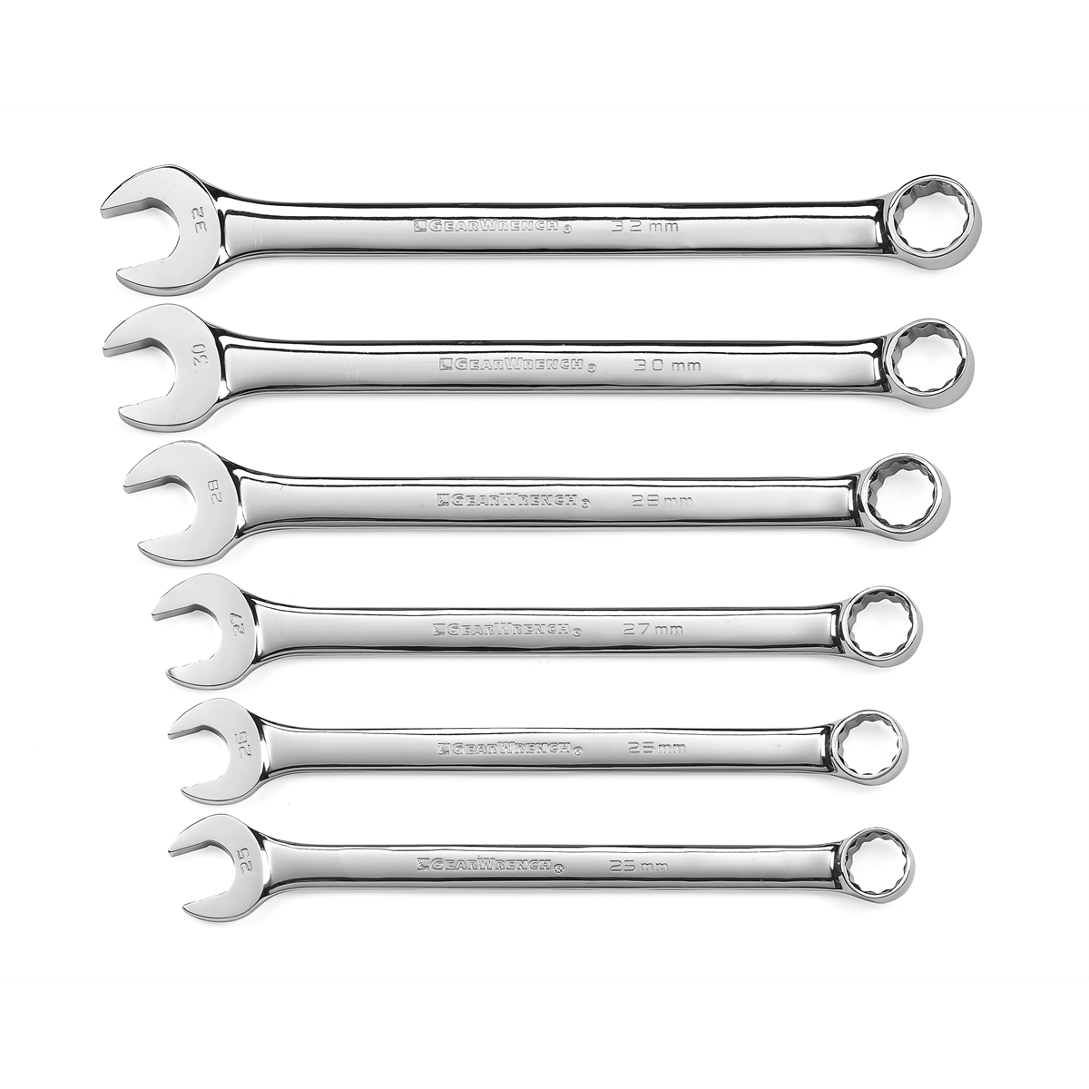 GearWrench 6 Piece Metric 12 Point Long Pattern Combination Wrench Set