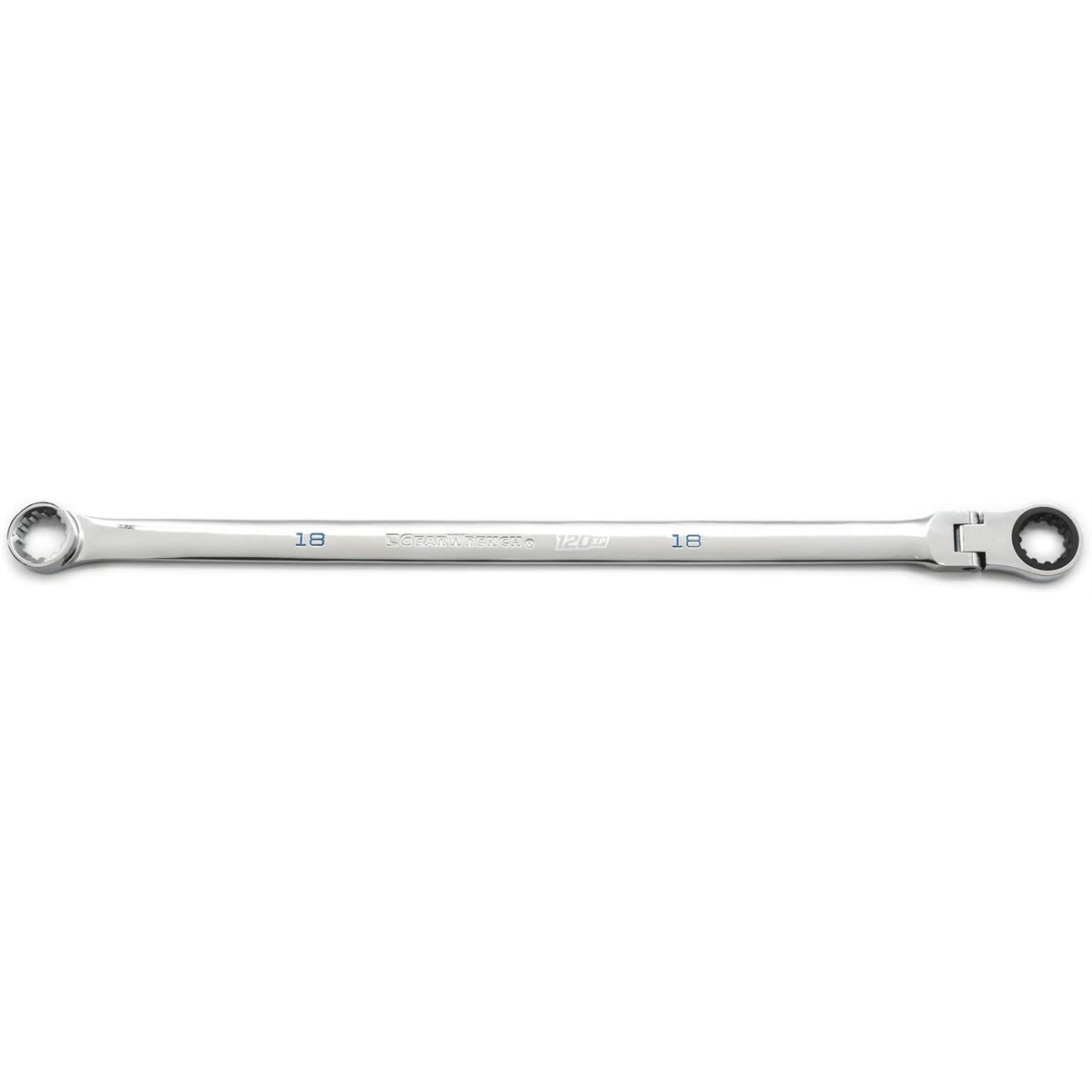 GearWrench 18mm 120XP Universal Spline XL GearBox Flex Head Ratcheting Wrench