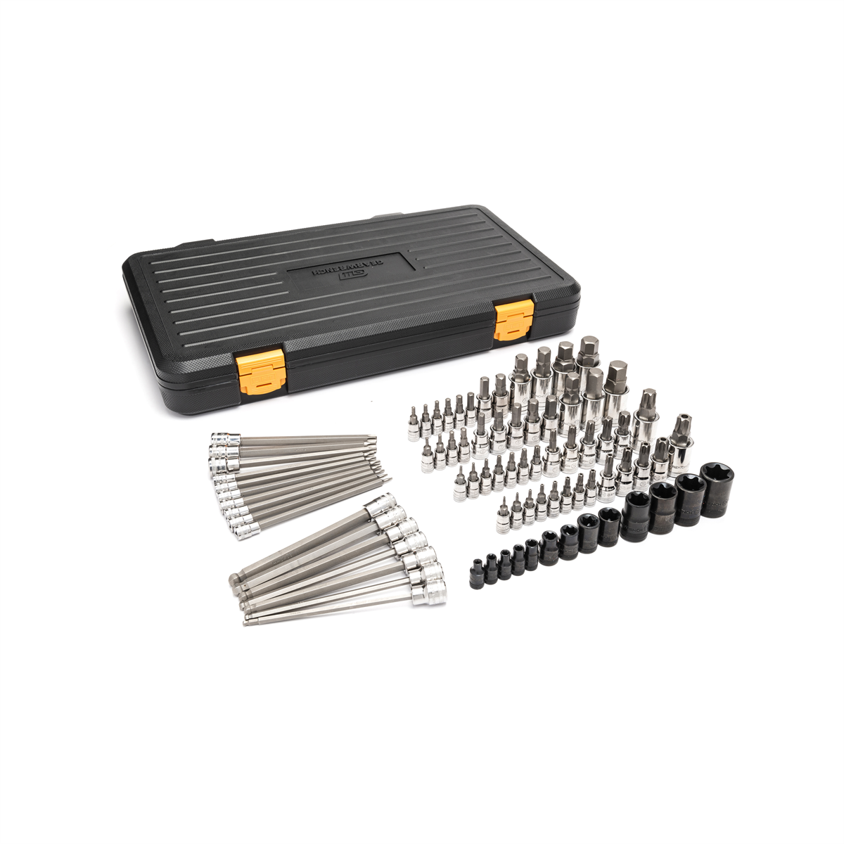 GearWrench 80 Piece 1/4 Inch, 3/8 Inch & 1/2 Inch Drive Hex/Ball End Hex/Tamper Proof Torx/E-Torx/Torx Bit Socket Set