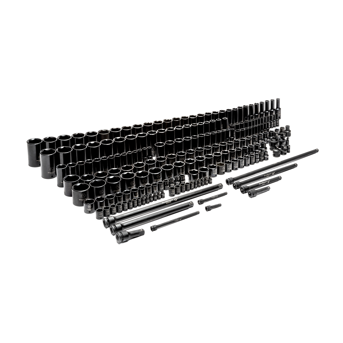 GearWrench 209 Piece 1/4 Inch, 3/8 Inch, 1/2 Inch 6 Point SAE & Metric, Standard & Deep, Impact Socket Master Set