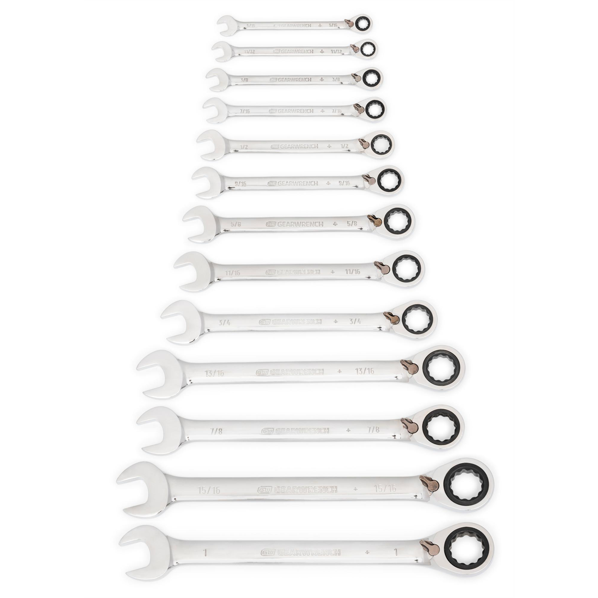 GearWrench 13 Piece 72-Tooth 12 Point Reversible Ratcheting Combination SAE Wrench Set