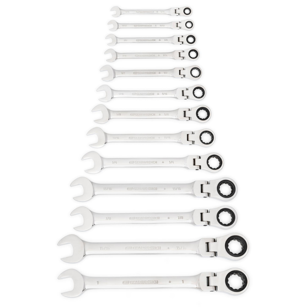 GearWrench 13 Piece 72-Tooth 12 Point Flex Head Ratcheting Combination SAE Wrench Set