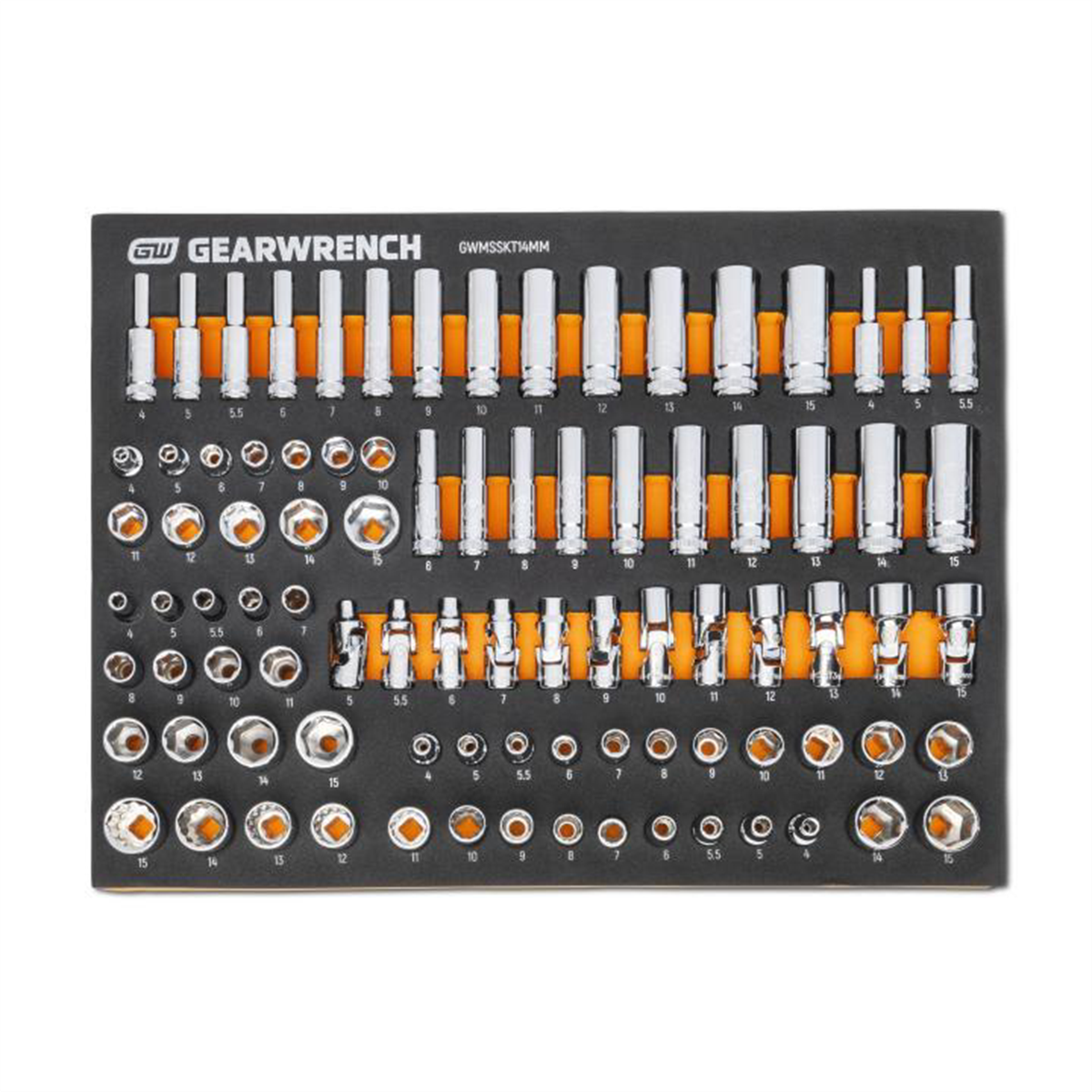 GearWrench 89 Piece 1/4" Drive Master Metric Socket Set in Foam Storage Tray
