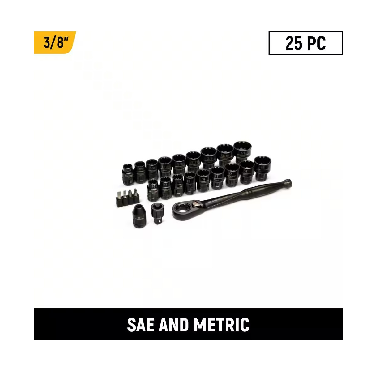 GearWrench 25 Piece 3/8" Drive Pass-Thru™ Ratchet and Socket Set