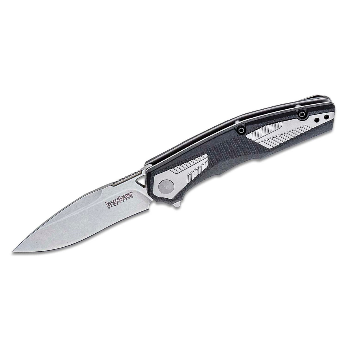 Kershaw Tremolo Assisted Open Liner Lock Clip Point Blade EDC Folding Pocket Knife - Silver/Black