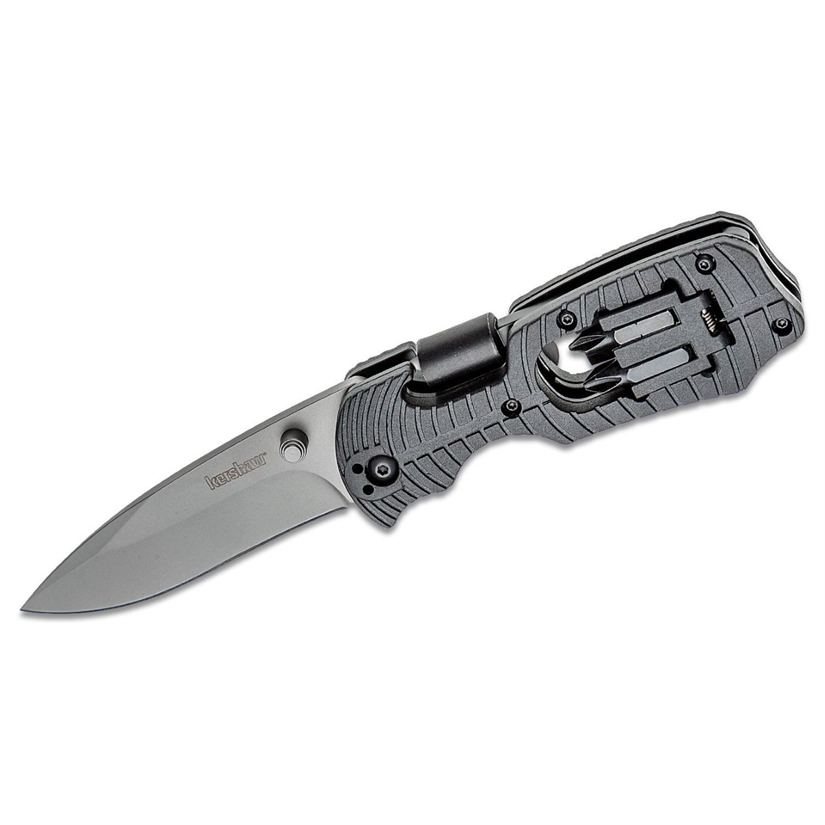 Kershaw Select Fire Multi-Function Manual Opening Liner Lock Drop Point Blade EDC Folding Pocket Knife - Gray