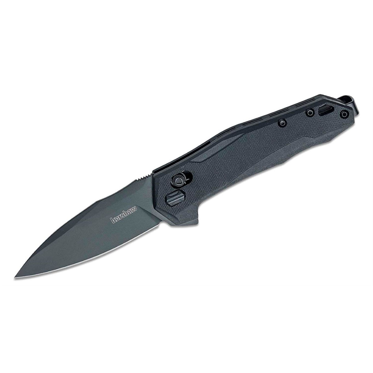 Kershaw Monitor Manual Open DuraLock Spear Point Blade EDC Folding Pocket Knife - Black