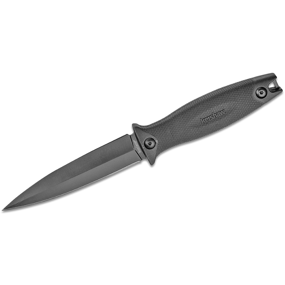 Kershaw Secret Agent Spear Point Fixed Blade Boot Knife with Nylon Dual-Carry Sheath - Black