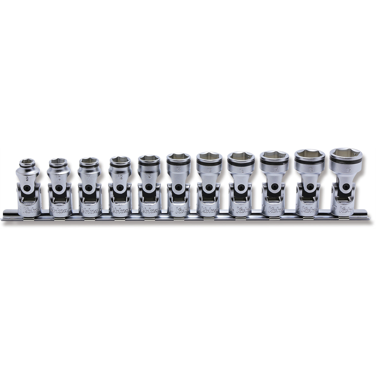 Ko-ken USA 3/8 Sq. Dr. Universal NUT GRIP Socket set 8mm-19mm - 11 pieces