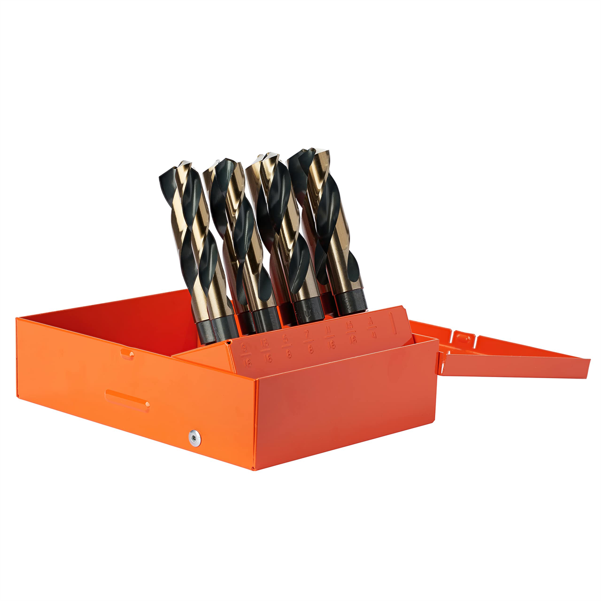 KnKut 8 Piece Fractional Silver and Deming 1/2" Reduced Shank Drill Bit Set