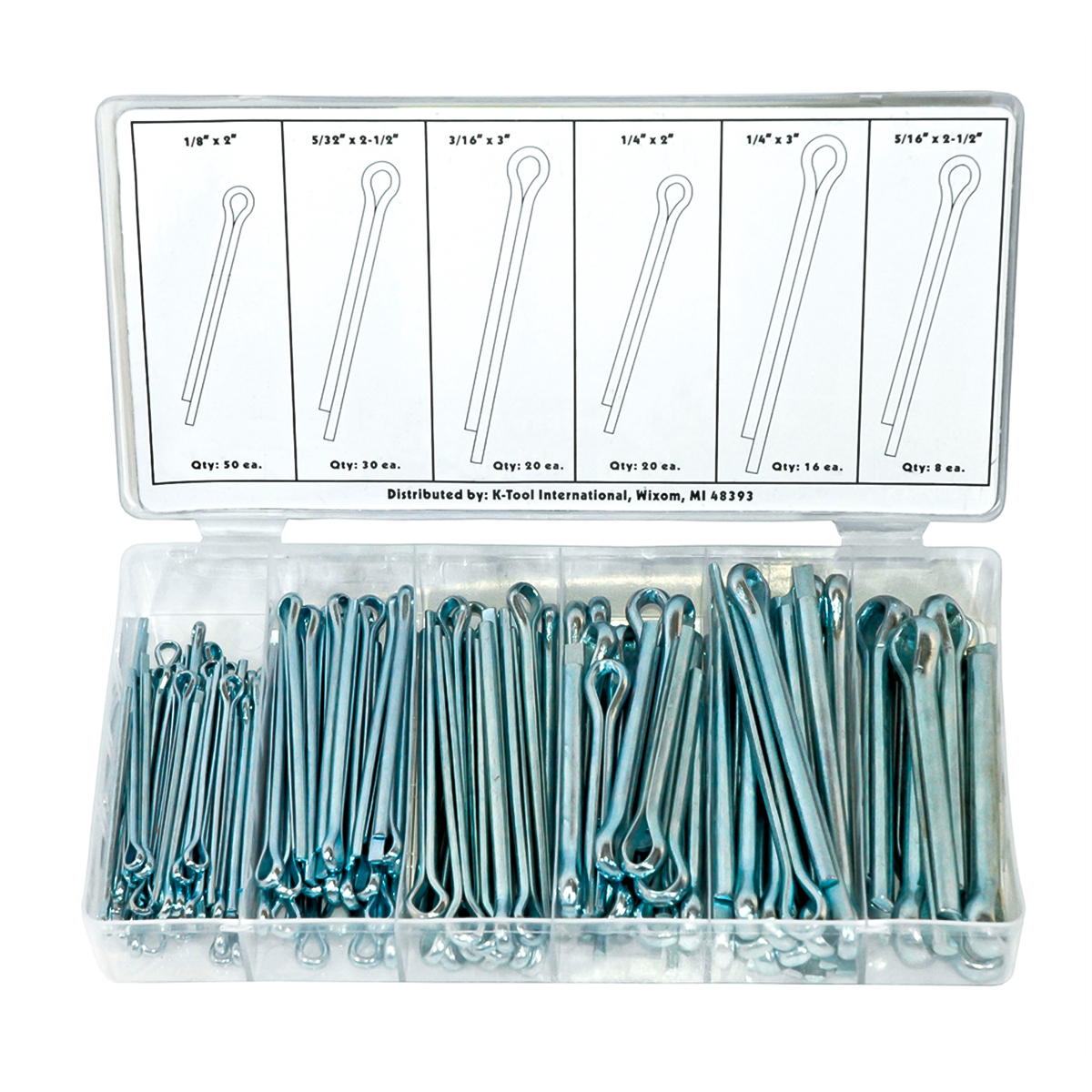 K Tool International 144 PC COTTER PIN ASSORTMENT