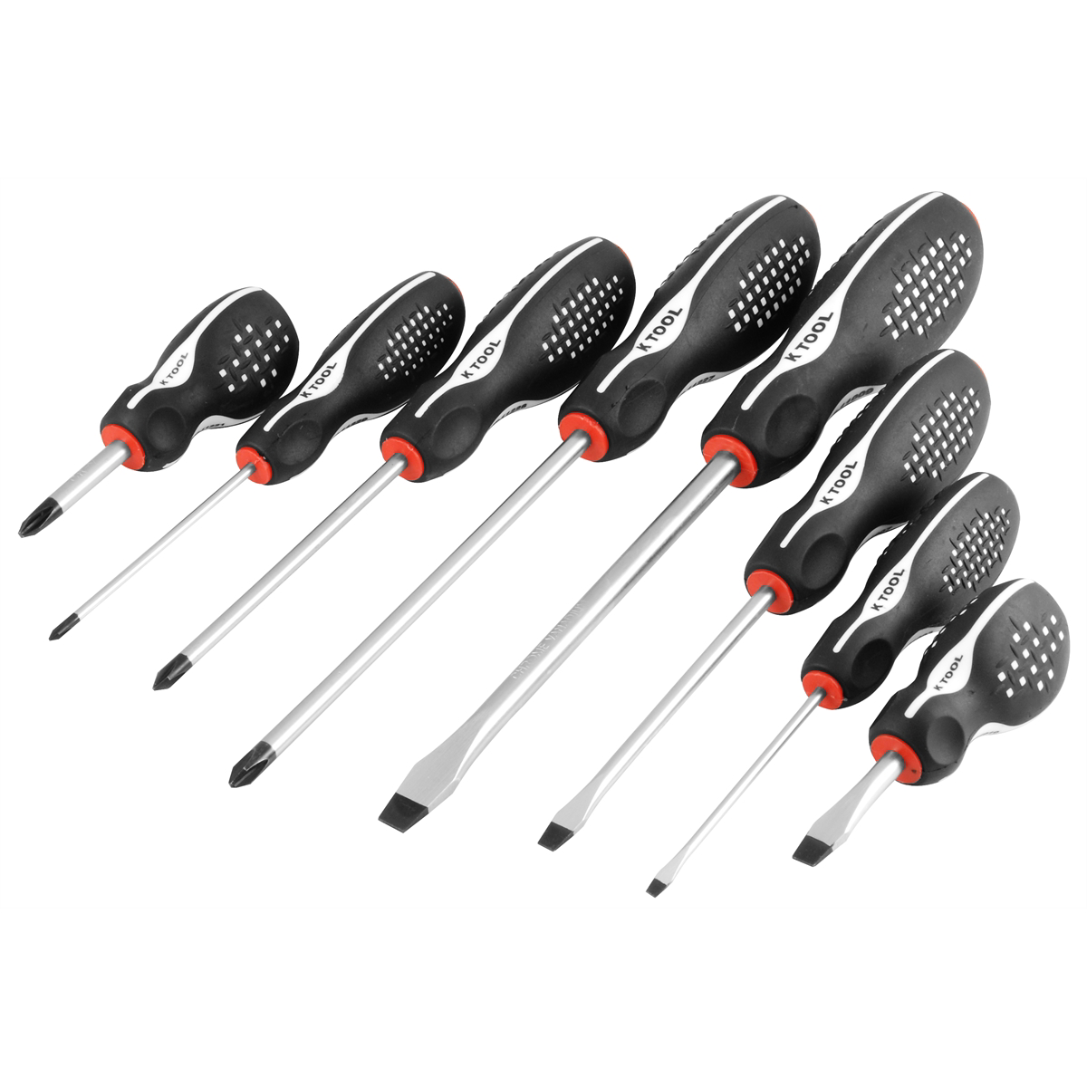K Tool International 8-Piece Chrome Vanadium Steel Screwdriver Set