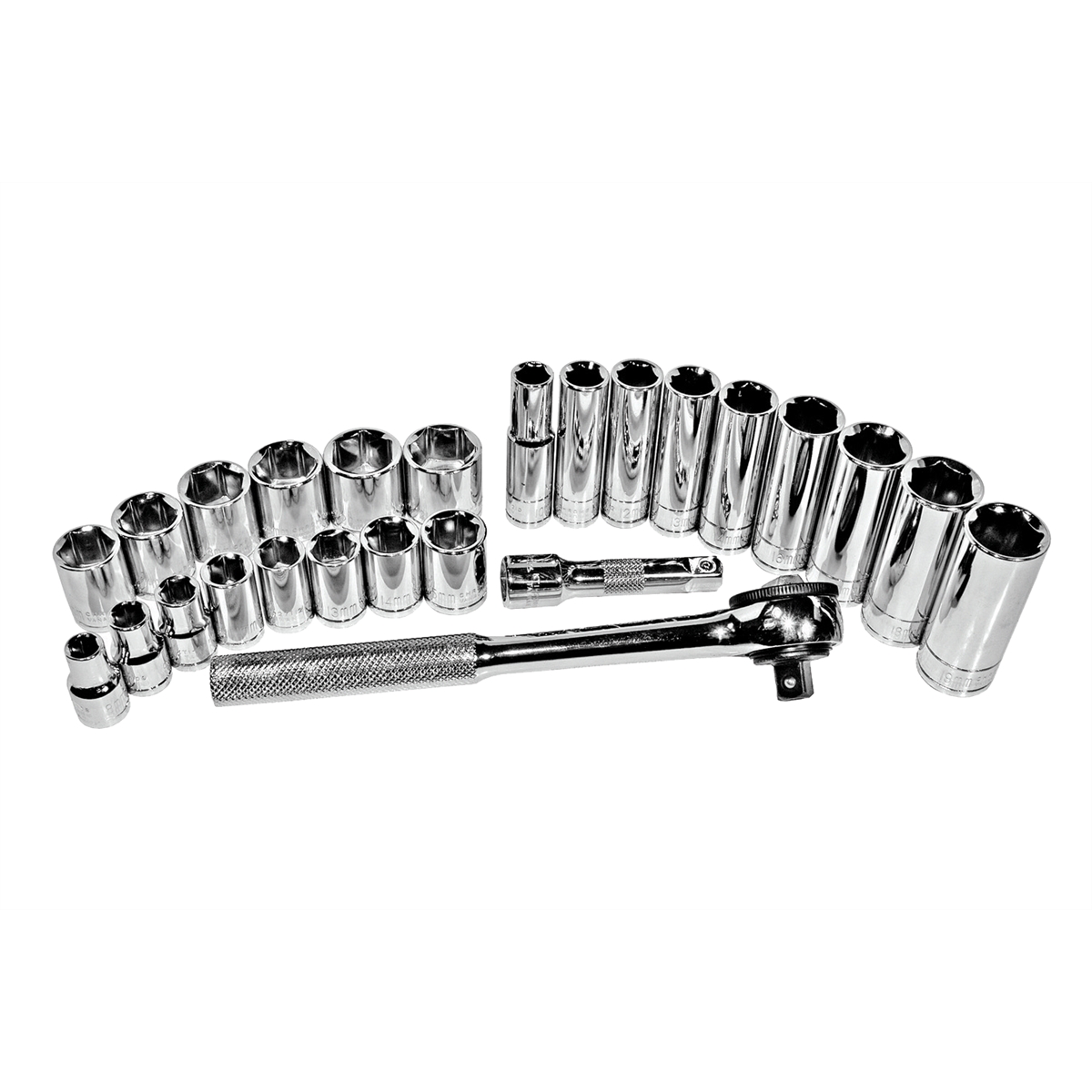 K Tool International Socket Set 3/8 in. Dr 26 Piece Metric