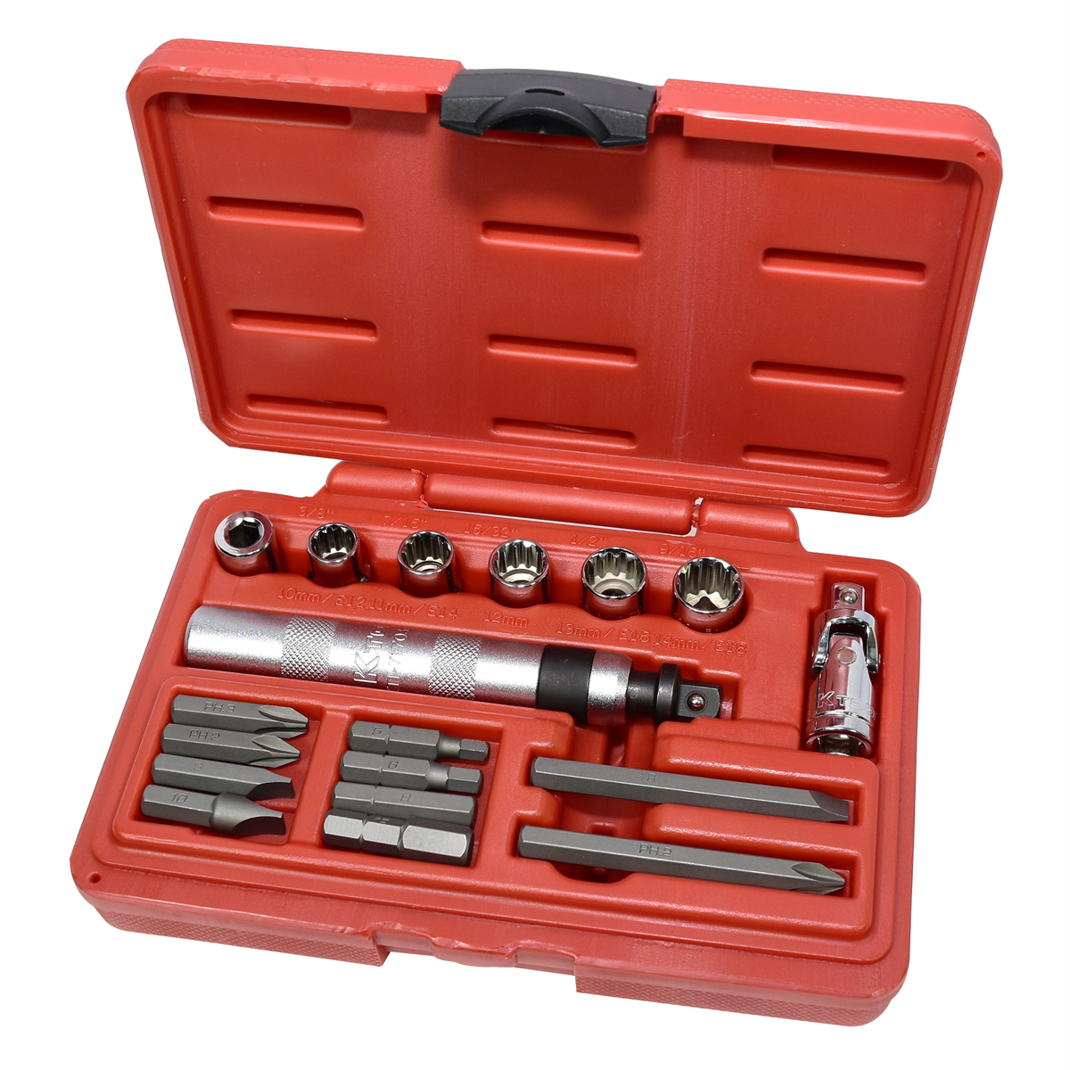 K Tool International Impact Driver Set 18 Piece 3/8 Inch Drive