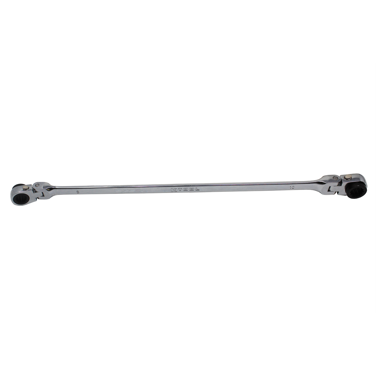 K Tool International Wrench 8mm x 10mm Metric Ratcheting Reversible Double Box Universal Spline 90 Tooth