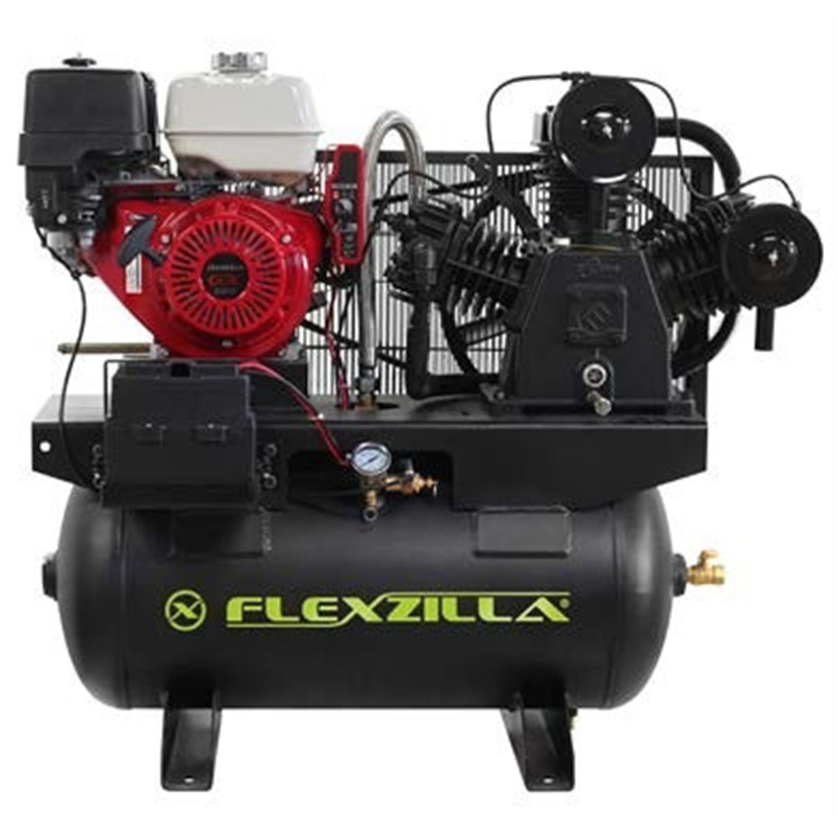 Flexzilla Flexzilla Gas Driven Stationary Air Compressor 13HP, 30 Gal, 3 Cyl w/Electric Start & Truck Mount
