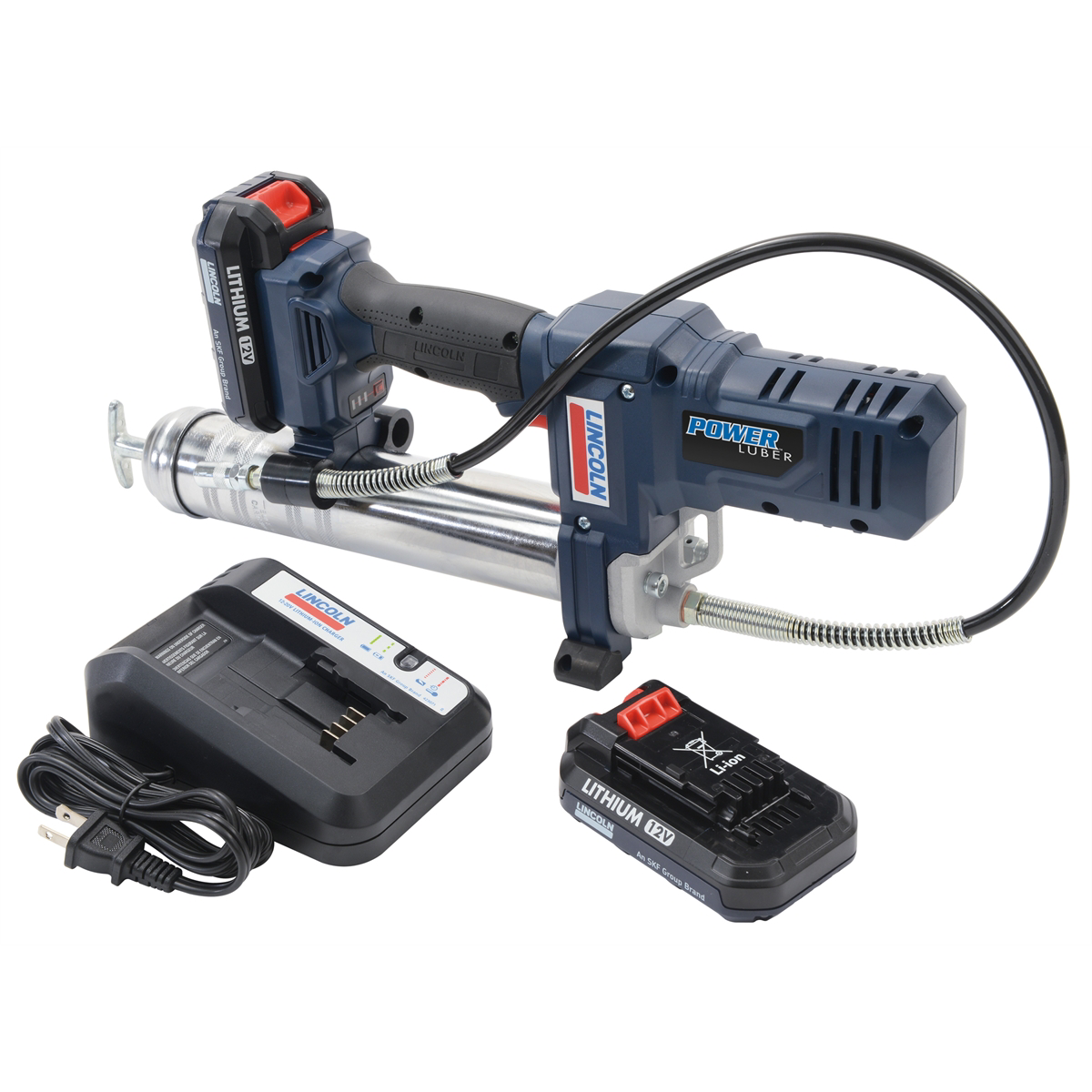 Lincoln Lubrication PowerLuber Battery Powered 12V Lithium Ion Cordless Grease Gun Kit