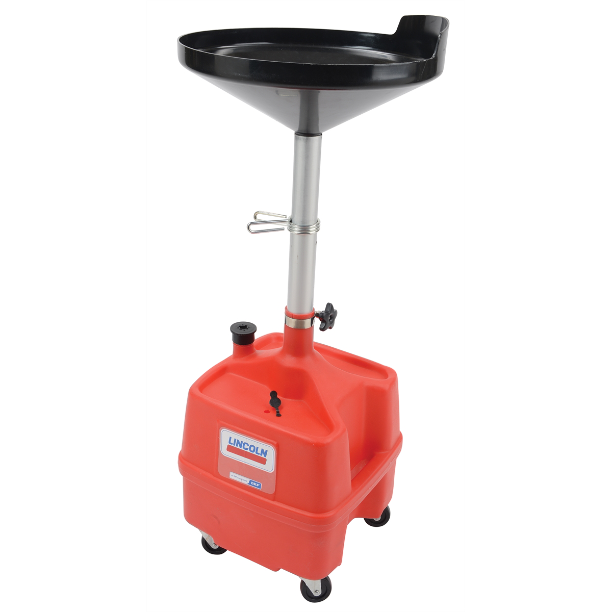 Lincoln Lubrication Portable Plastic Fluid Waste Dra with 36"-65" Adjustable Funnel