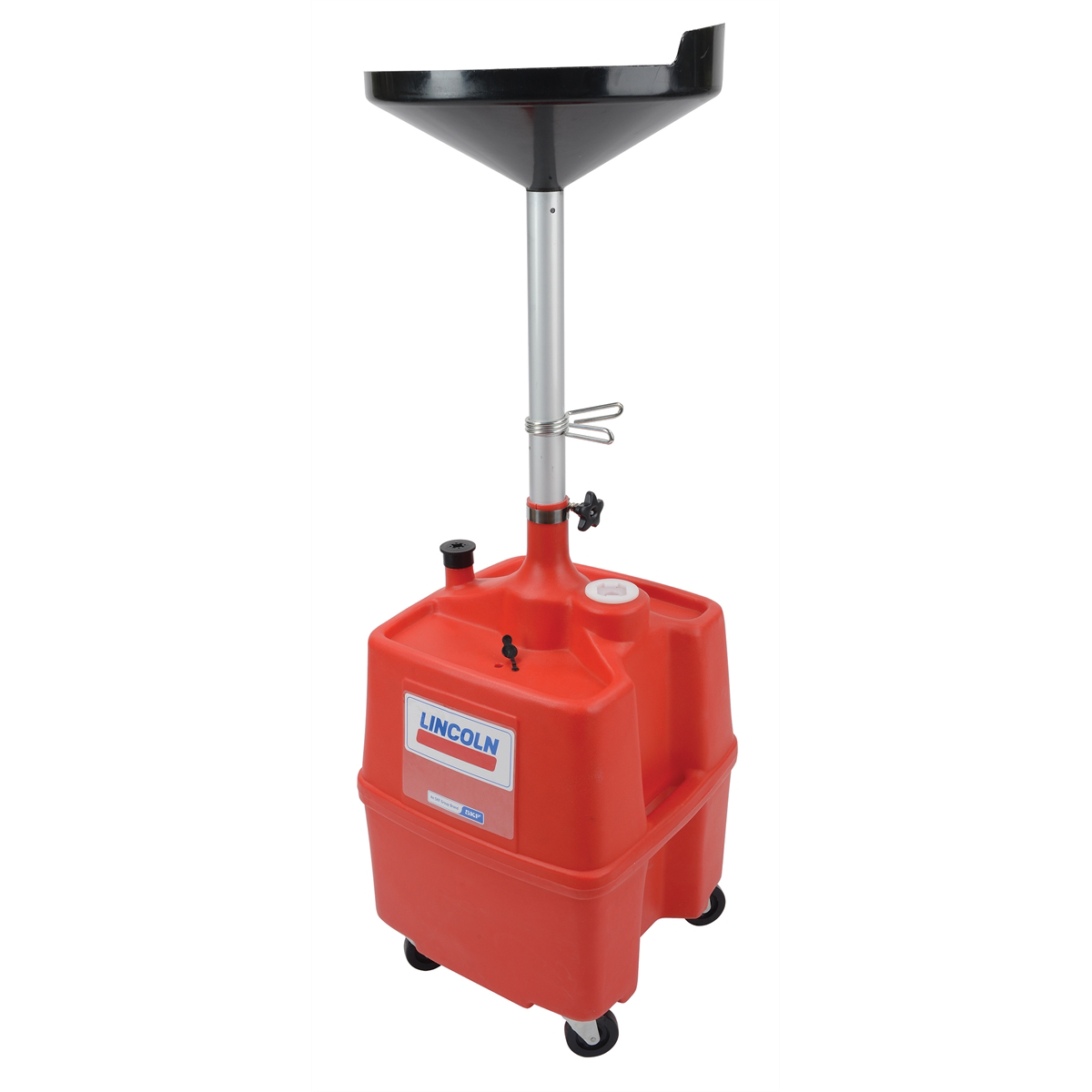 Lincoln Lubrication Portable Plastic Fluid Waste Dra with 40"-77" Adjustable Funnel
