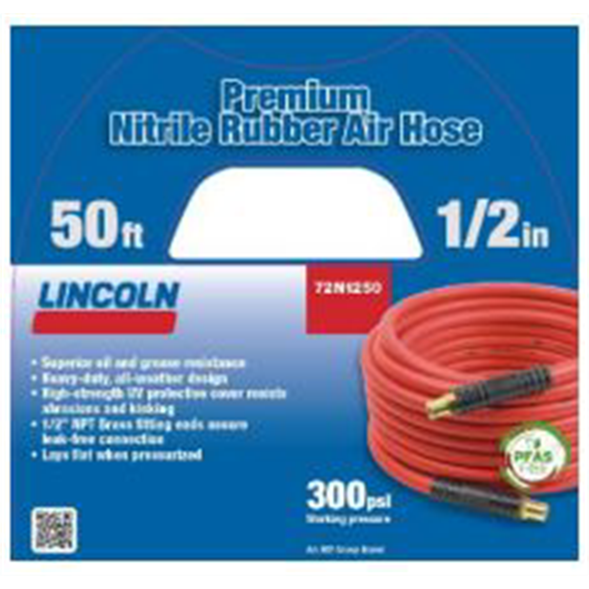 Lincoln Lubrication 50 FT 1/2' Air/Water Replacement hose(83754) - Nitrile