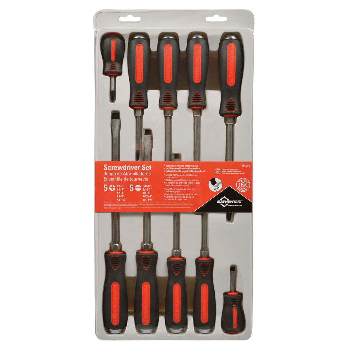 Mayhew 10PC Capped End Screwdriver Set Display