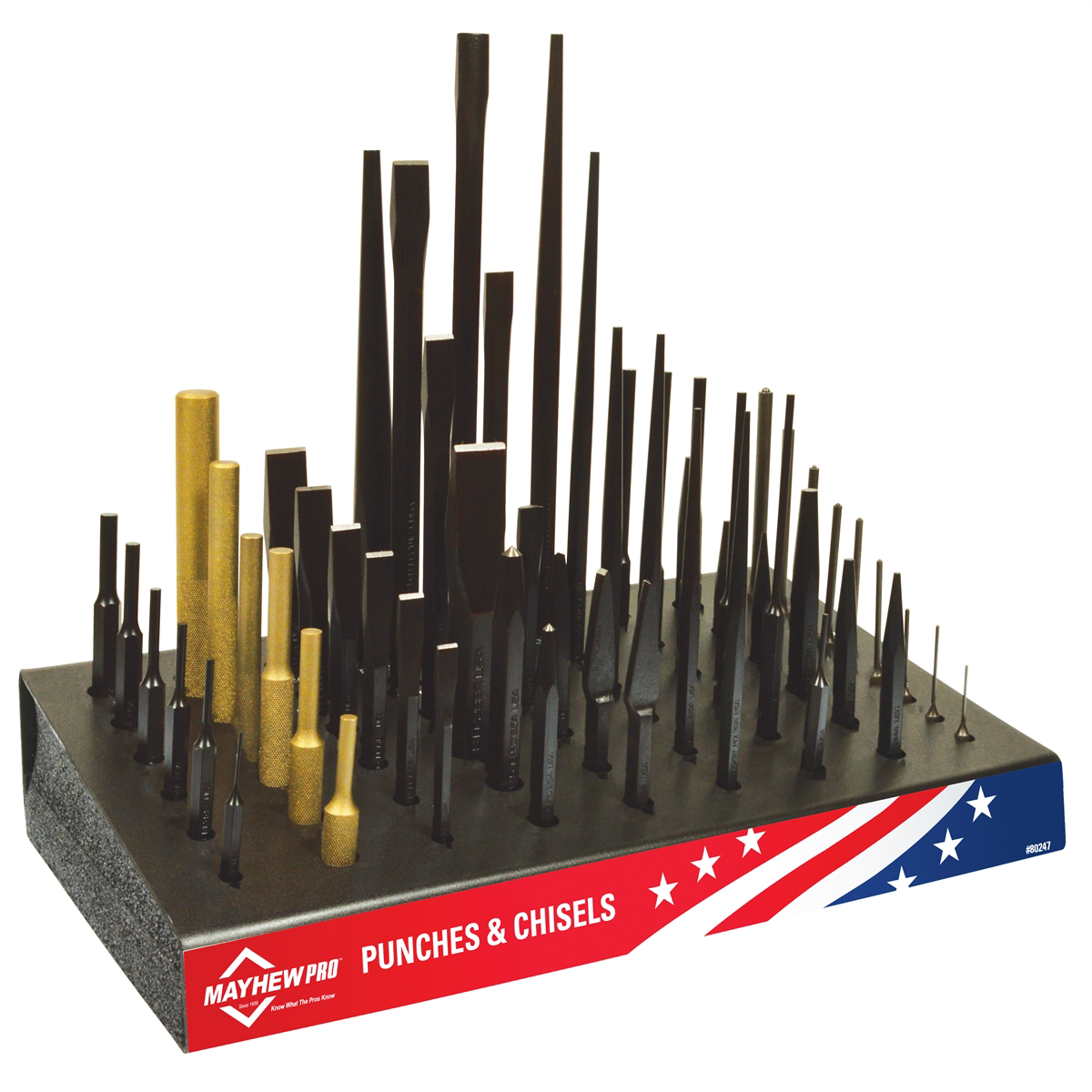 Mayhew Punch and Chisel Display - 57 Piece