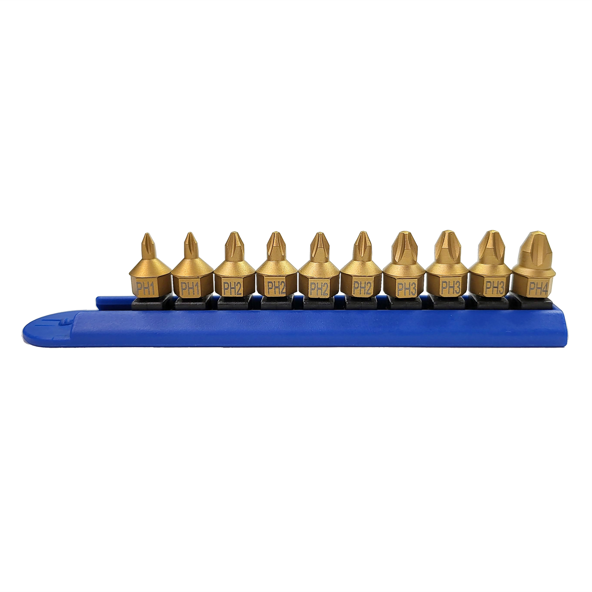 Mayhew Buy Titanium Coated Low Profile Dual Drive Sets 16002 10pc Phillips, 16003 11pc Torx, 16004 10pc SAE Hex, 16005 11pc Metric Hex, and 16006 8pc Triple Square and get 16070 Bit Display Rack Free