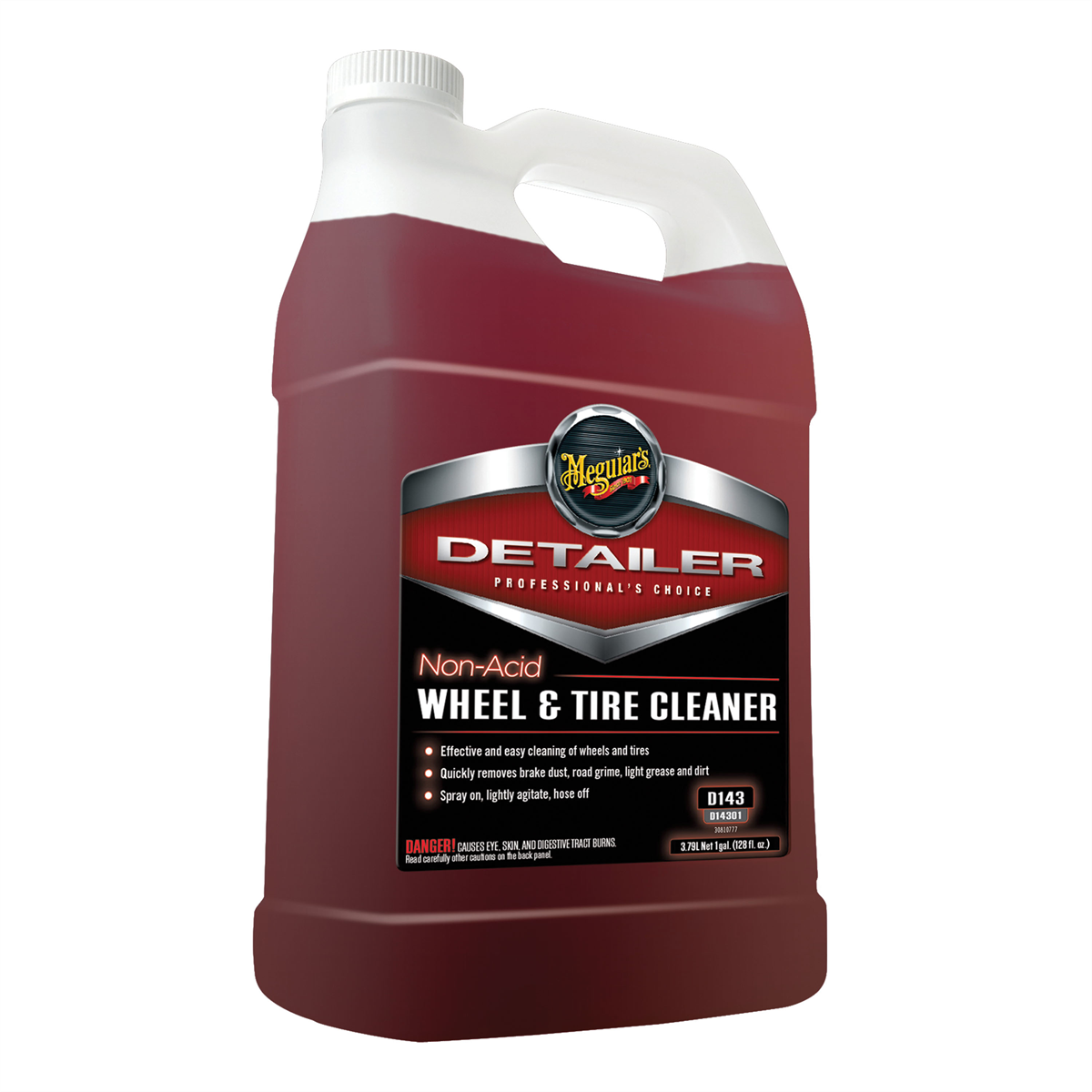Meguiars Detail Products Detailer D14301 Non-Acid Wheel and Tire Cleaner, 1 gal Can, Dark Red, Liquid