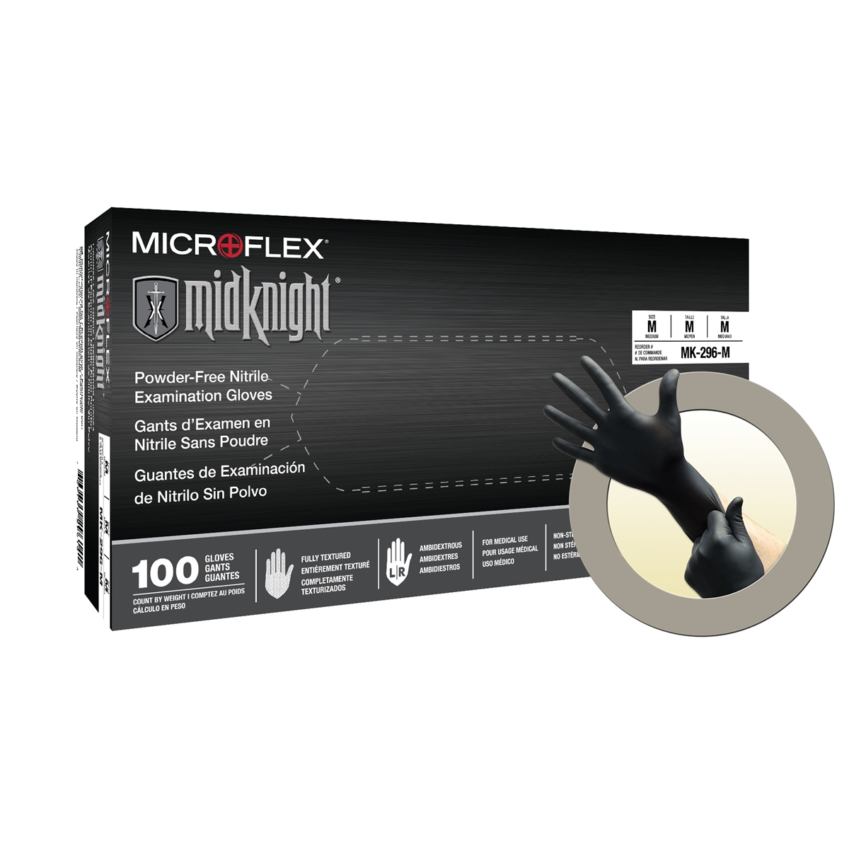 Microflex GLOVE MIDKNIGHT MK-296 NITRILE XXL