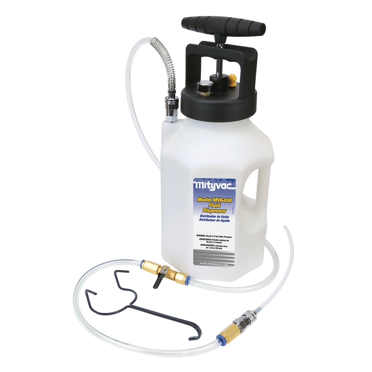 Mityvac 1 Gallon Manual Pump Fluid Dispensing System with 5 foot Hose