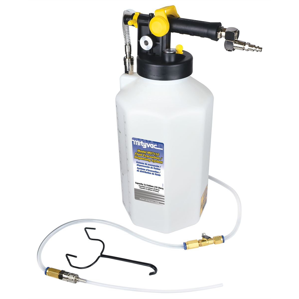 Mityvac MV7110 2.5 Gallon Fluid Evacuator/Dispenser - Evacuate, Top, Refill Reservoirs