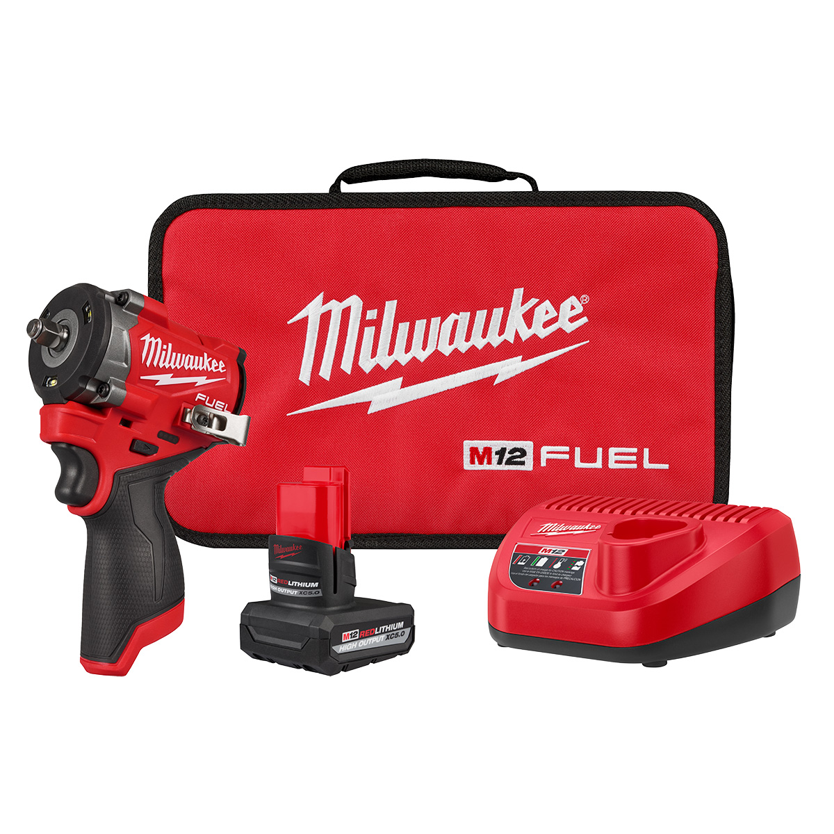 Milwaukee Tool M12 FUEL Stubby 3/8 Inch Impact Wrench Kit