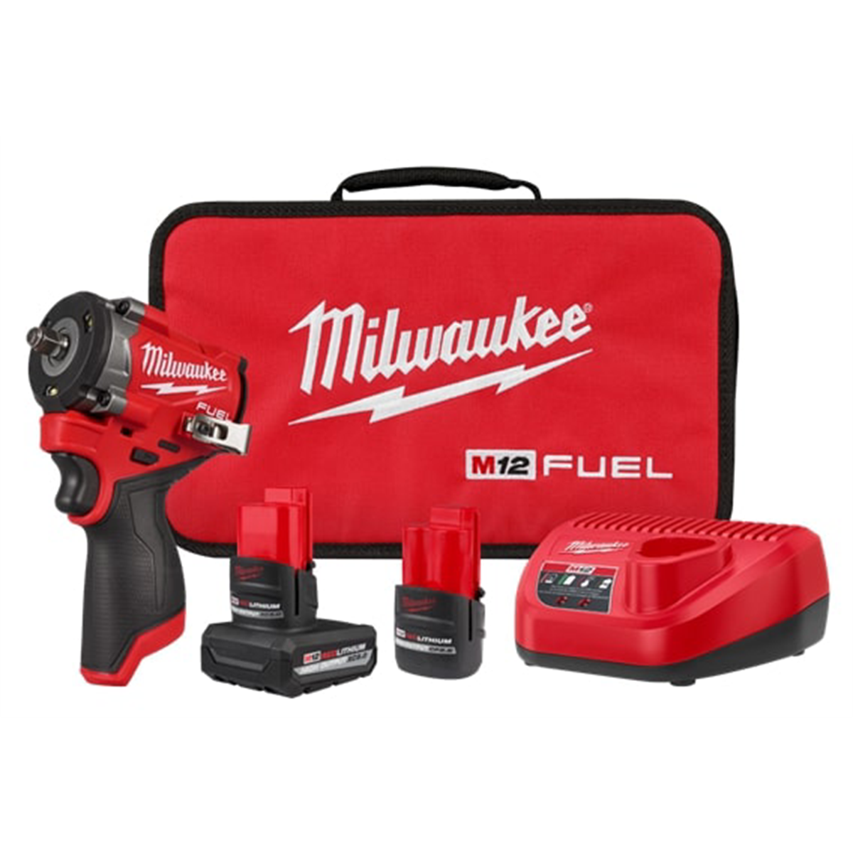 Milwaukee Tool M12 FUEL™ Stubby 3/8" Impact Wrench Kit