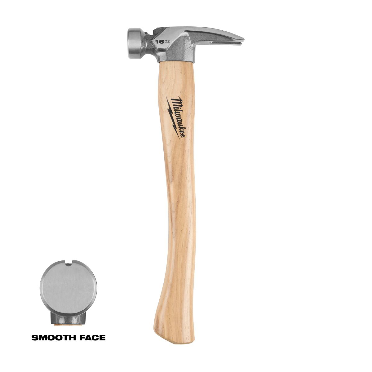 Milwaukee 16oz Smooth Hickory Hammer