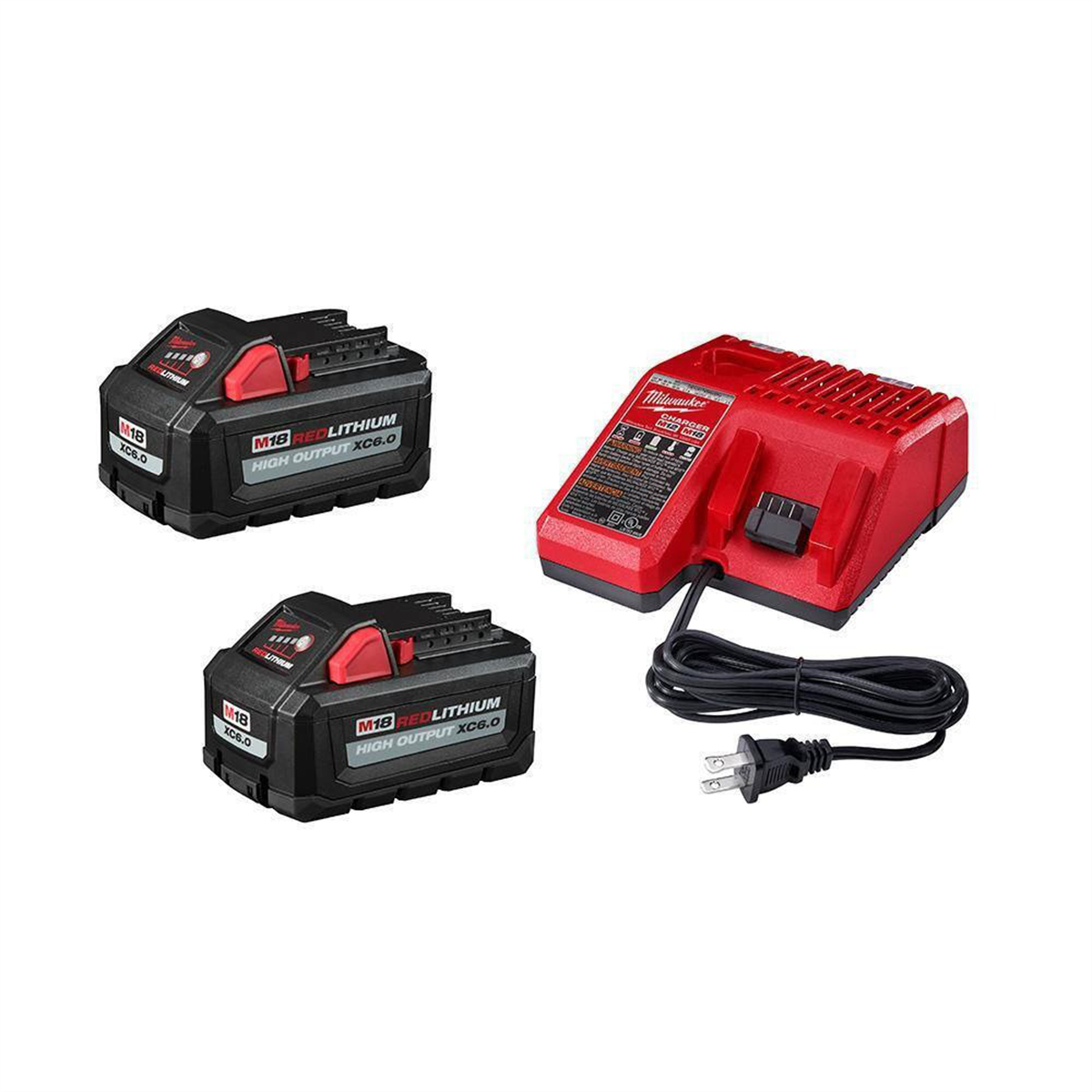 Milwaukee Tool M18 REDLITHIUM HIGH OUTPUT XC6.0 Battery 2-Pack System Starter Kit