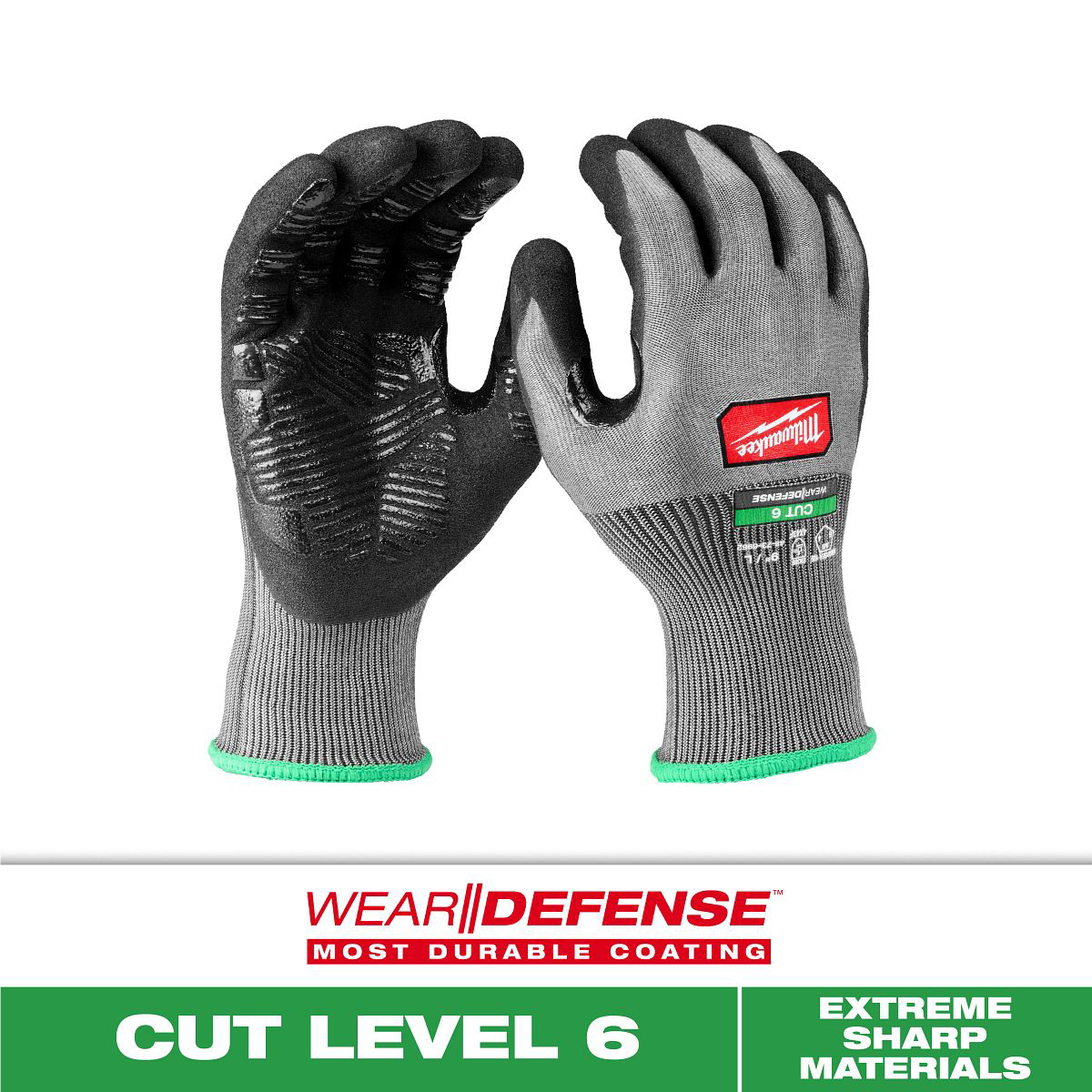 Milwaukee Cut Level 6 High Dexterity Nitrile Dipped Gloves w/ WEAR-DEFENSE™ Protection - S