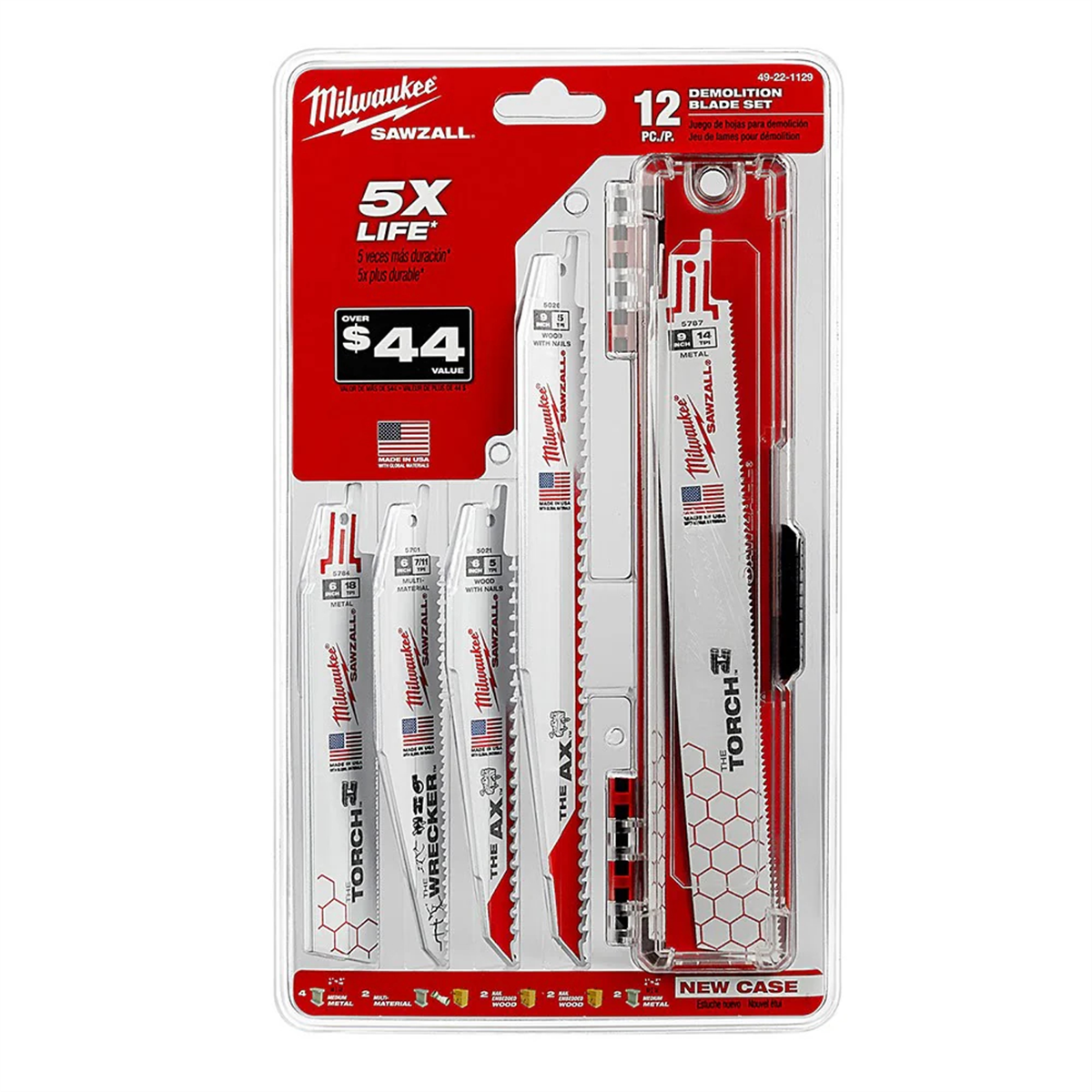 Milwaukee Tool SAWZALL Demolition Blade Set - 12PC