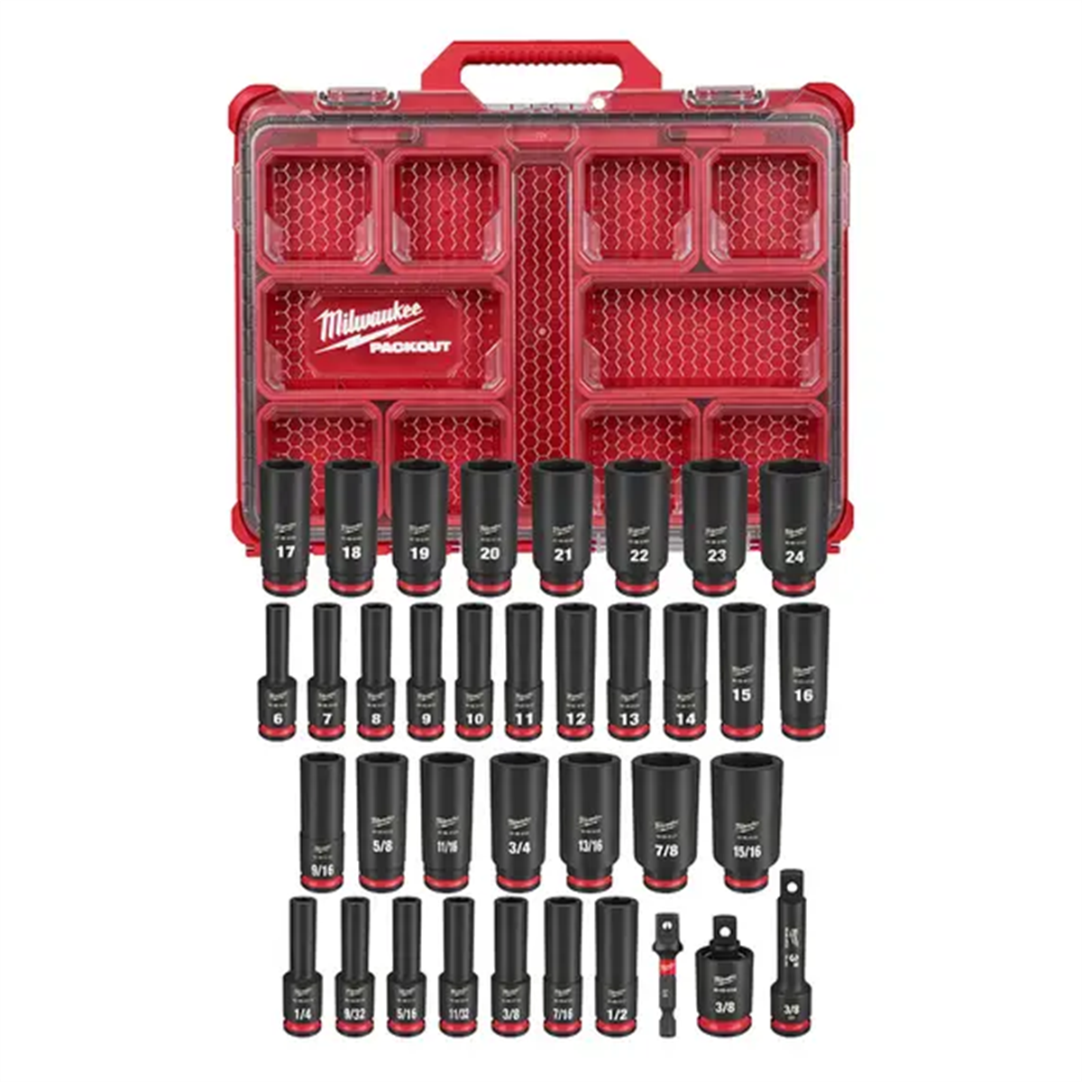 Milwaukee Tool SHOCKWAVE Impact Duty Socket 3/8" Dr 36PC PACKOUT Set