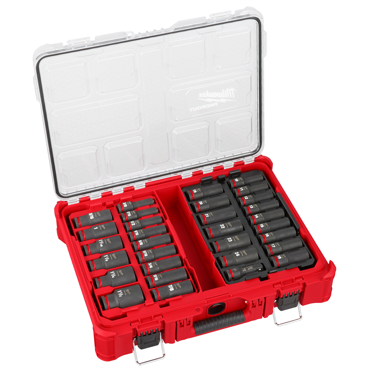Milwaukee Tool SHOCKWAVE Impact Duty Socket 1/2&rdquo; Dr 31PC PACKOUT Set